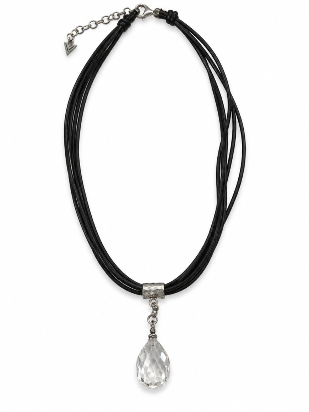 Silpada N1494 Sterling Silver Rock Crystal Leather Necklace